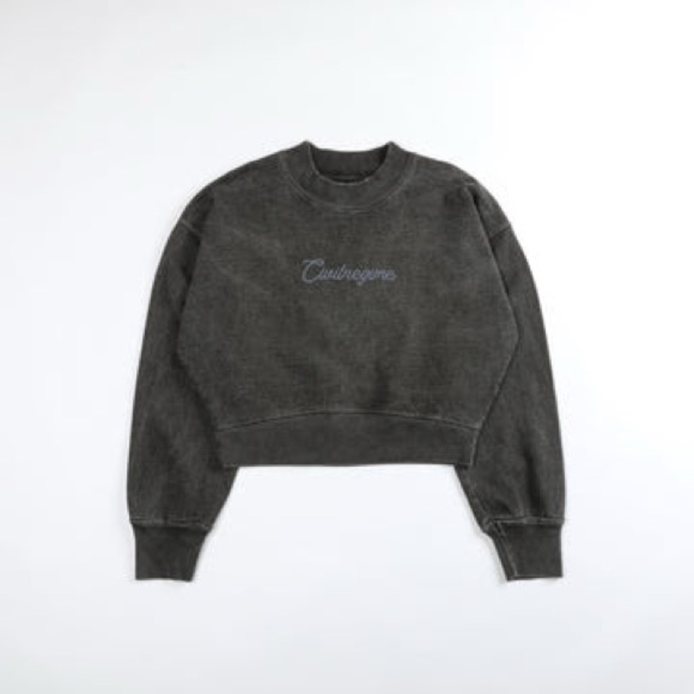 Civil Regime Charcoal Gray Cropped Sweatshirt